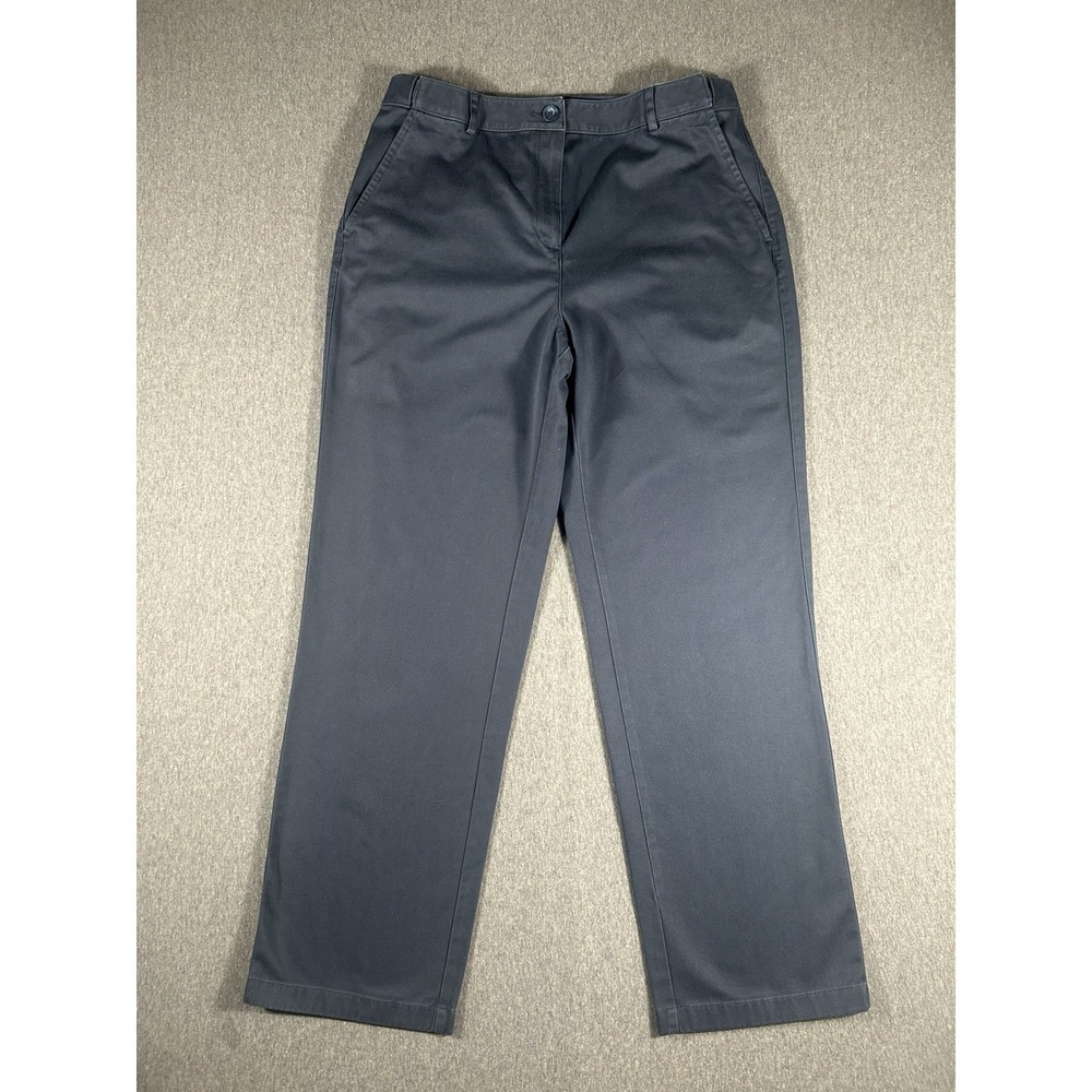 L.L.Bean Classic Fit 100% Cotton Chino Pants Navy Blue Size 12 Regular